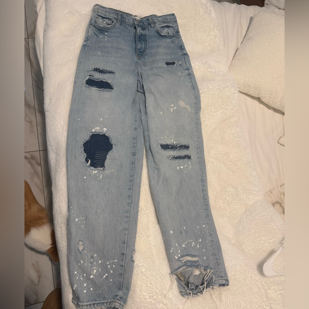 Zara Denim Patchwork Jeans